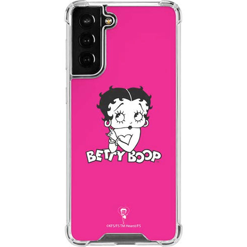 Betty Boop Pink Background Galaxy S21 FE Clear Case